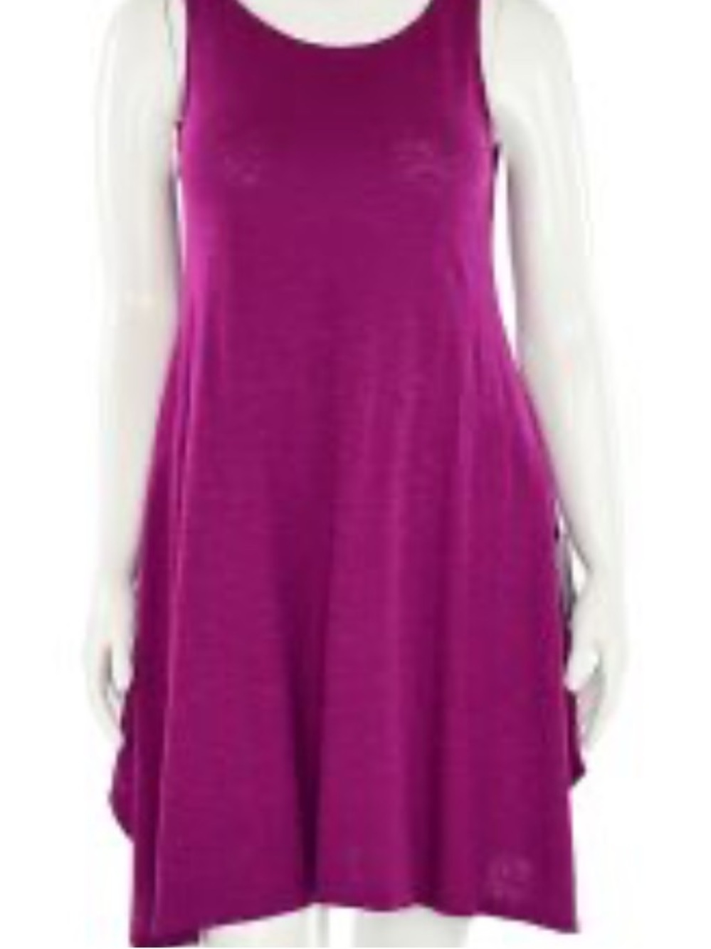 Eileen Fisher Hemp Cotton Tank Midi Dress Size XS Magenta Summer Ptp 16”